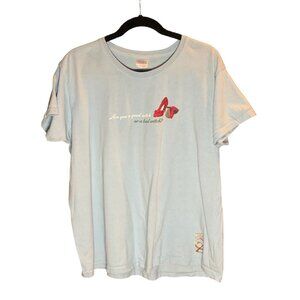 Gildan Wizard of Oz ARE YOU A GOOD WITCH OR BAD Fitted T Shirt Soft Blue XL Ruby
